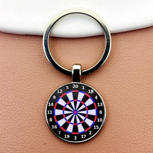 Creative Fashion Dart Target Keychain Retro Time Gemstone Keyring Metal Pendant Car Moto Key Chain Ring Gift